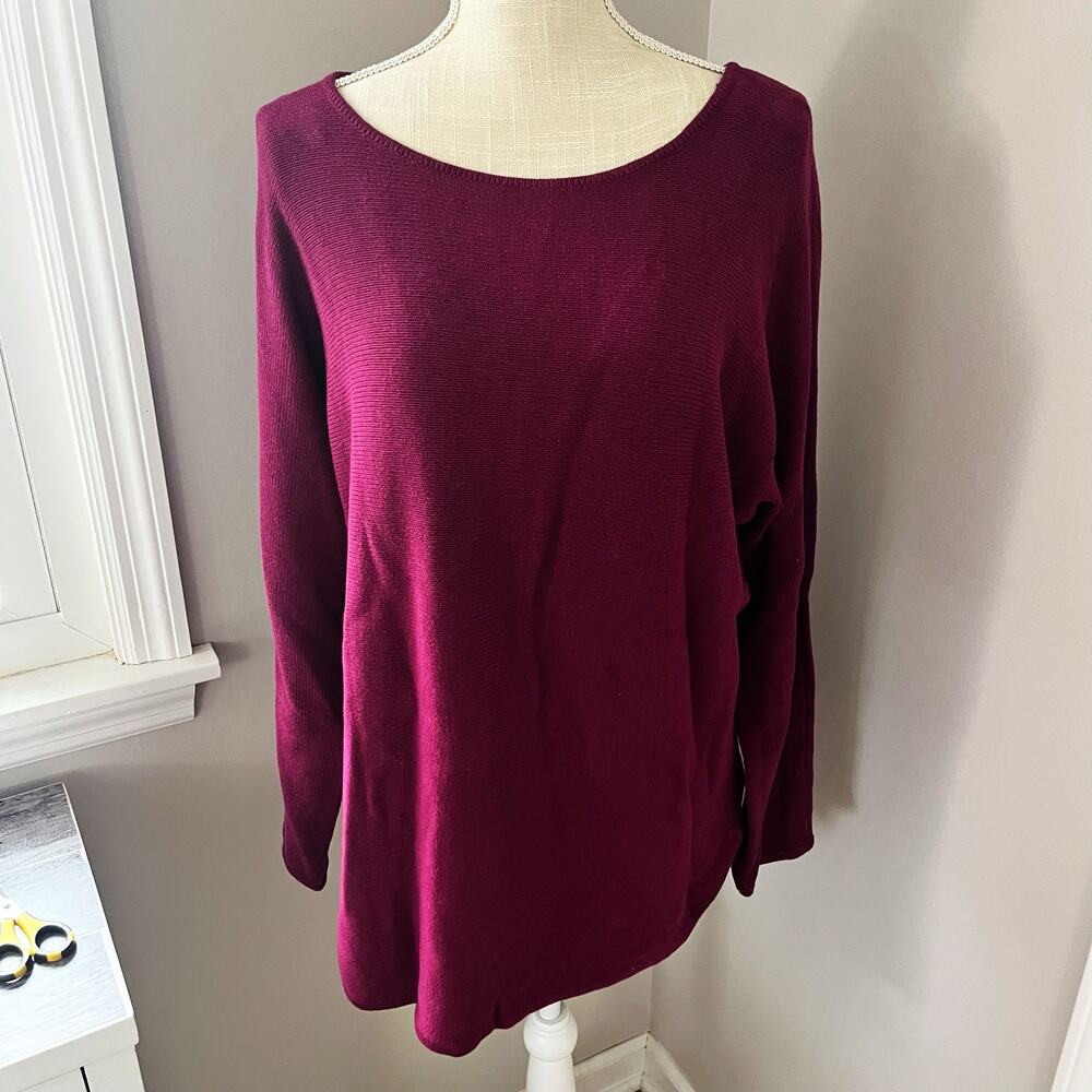 MICHAEL Michael Kors Berry / Garnet / Wine Colored Zip Back Long Sweater Size L
